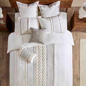 INK+IVY Imani 100% Cotton Comforter Matching Shams, Full/Queen, Ivory 3 Piece